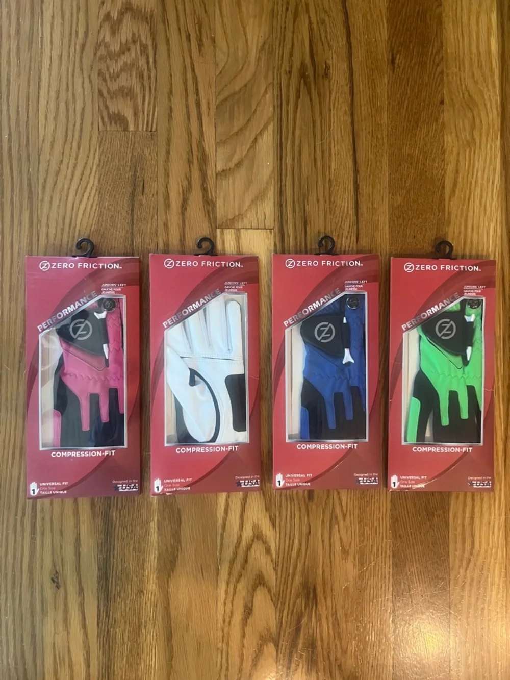Kids Compression-Fit Golf Glove - Pink, White, Blue, Green